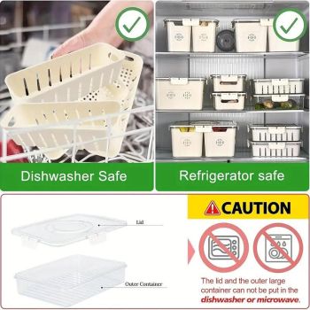 Refrigerator Crisper Storage Box Food Organizer Container for Kitchen Fridge