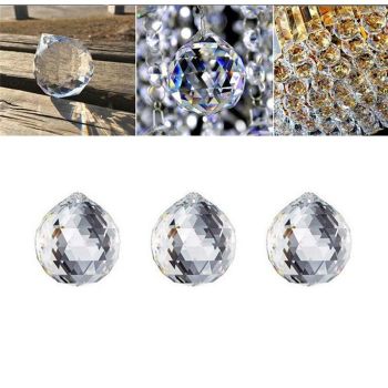 12Pcs 30mm Suncatcher Chandelier Clear Glass Prism Crystal Ball Pendant Set