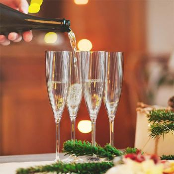 8pcs 180ml Plastic Champagne Glass Tall Wine Glass for Party Wedding Celebration