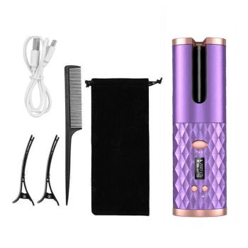 Lcd Cordless Auto Rotating Hair Curler Hair Waver Curling Iron Wireless Ceramic - Colourful