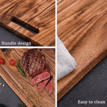 Large Hardwood Chopping Cutting Board Kitchen Steak Deli Meat Food Household
