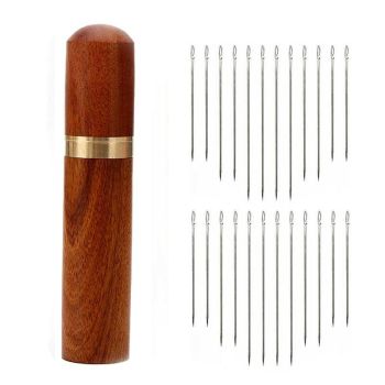 Stainless Steel Self-Threading Needles Opening Sewing Darning Needles 12/24 Pcs - 24PCS