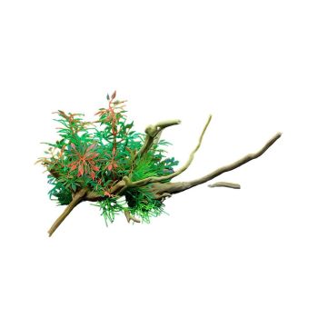 Aquarium Landscaping Decoration Artificial Wood and Plants Fish Tank Ornament - CM2201-Dark Red