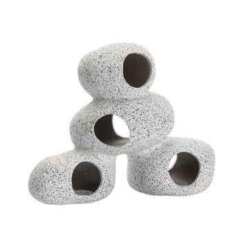 Clay Pot Aquarium Decoration Shrimp House Cichlid Breeding Tank Fish Nest - Double Hole