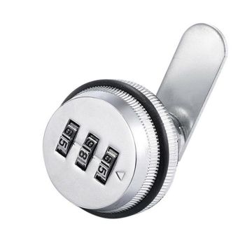 3 Digital Code Combination Cam Lock Furniture Post Mail Box Cabinet Locker Safe - Silver