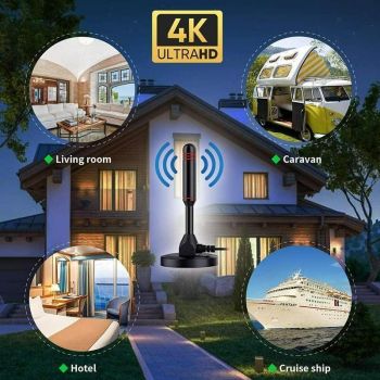 Digital Tv Antenna 300 Mile Indoor Outdoor Hd Tv Aerial Amplifier Signal Booster