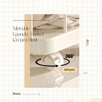 Removable Laundry Basket Clothes Organizer Household Storage Bin with Shelving