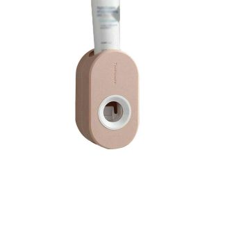 Automatic Toothpaste Dispenser Bathroom Wall-Mounted Rack Toothbrush Holder - White