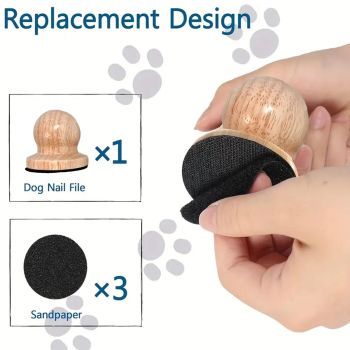 Wooden Dog Nail Sharpening Board Round Pet Grooming Tool Nail Repair Training