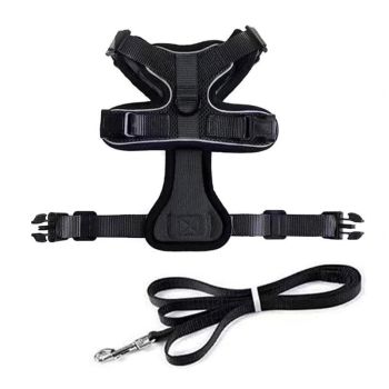 Adjustable Pet Harness and Leash Set for Cat Dog Escape Proof Reflective Vest - XS