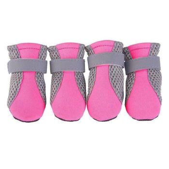 4PCS L Size Anti Slip Waterproof Protective Dog Shoes Rain Boots Pet Socks Booties - Black