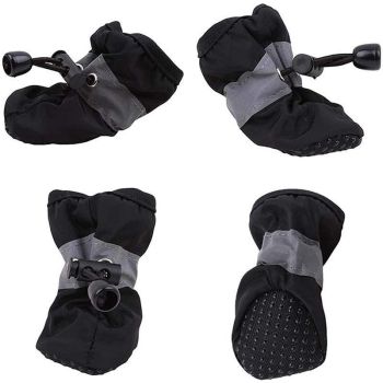 Set Anti Slip Waterproof Protective Dog Shoes Rain Boots Pet Socks Booties 4Pcs - S
