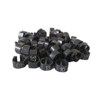 100X 001-100 Digital Numbered Bird Leg Band Rings Clip For Pigeon Parrot Poultry - Red