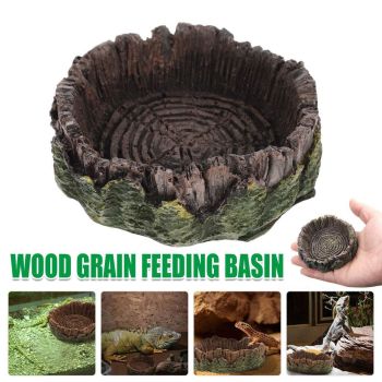 Reptile Drinking Basin Resin Turtle Snake Lizard Feeding Dish Bowl Water Feeder