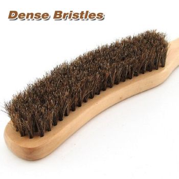 2PCS Wooden Handle Horsehair Clothes Brush Dust Remover Household Cleaning Brush