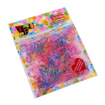 400pcs Small Elastic Rubber Band Hair Ties Multi Colour Black Ponytail Holders - Fluorescence