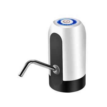 Electric Water Bottle Pump Dispenser Drinking Usb Button Black White Drinking - White