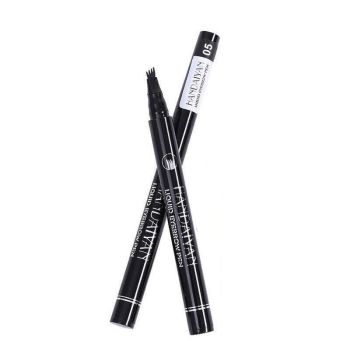4 Tip Waterproof Microblading Eyebrow Pen for Natural Hair-Like Strokes - 1# Dark Brown