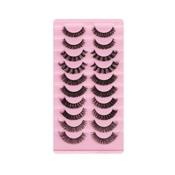 10 Pairs Russian D-Curl Mink False Eyelashes - Full & Curled - DH06-05