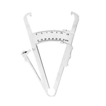 Body Fat Measurement Testing Caliper Skinfold Skin Fold Gym Weight Loss Test - White