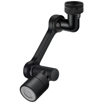 Multifunction Mechanical Arm Faucet Extender Rotatable Sink Tap Adapter Joint - Black