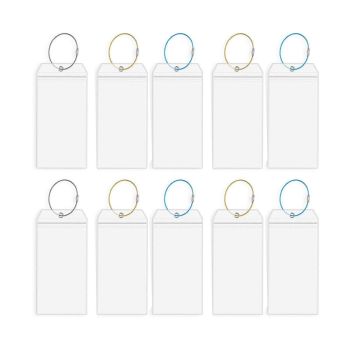 2/10PCS Cruise Ship Luggage Tags Holders Zip Pouch Keyring Steel Wire Cable - 2PCS