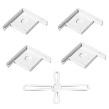 5pcs Plastic Fish Tank Base Bracket Corner Guard Stand Holder for Aquarium Tanks - Black-S