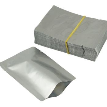 Silver Open Top Aluminum Foil Packaging Bags Heat Seal Vacuum Food Pouches - 24X37CM
