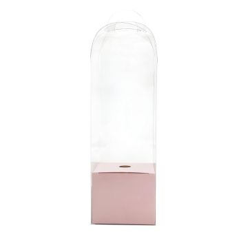 10pcs Bouquet Packaging Transparent PVC Flower Box Portable Floral Gift Boxes - Black