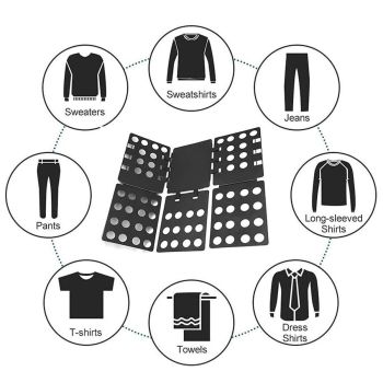 Folding Clothes Board Laundry Organizer Shirt Pants Tidy Storage Tool Easy Use
