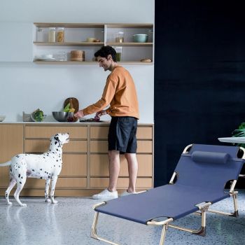 Multifunctional Recliner Folding Bed Lounge Chair for Lunch Break Relaxation