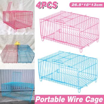 4pcs Wire Simple Bird Cage Hamster Cage Portable Small Animal Enclosure Set
