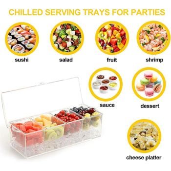 Outdoor Picnic Ice Box Split Salad Plate Fresh-keeping Food Storage Container