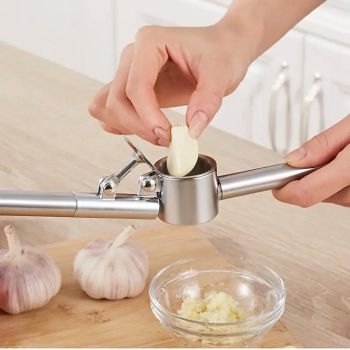 Stainless Steel Garlic Press Peeler Zinc Alloy Kitchen Tool Garlic Crusher