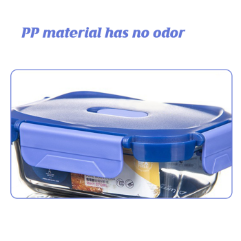 Glass Food Storage Container 1040ml Lunch Bento Box with Lid for Kitchen Prep