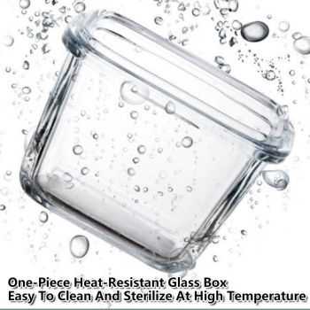 2pcs Glass Food Lunch Box Portable Fresh Seal Storage Container for Meal