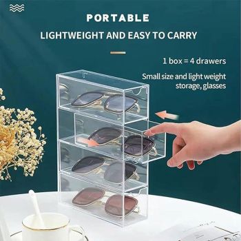 Stackable Acrylic Glasses Sunglasses Display Box Four Layer Drawer Storage