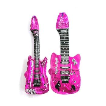 Guitar Foil Balloon Air Fill Rock and Roll Music Party Wedding Birthday Decoration - Red
