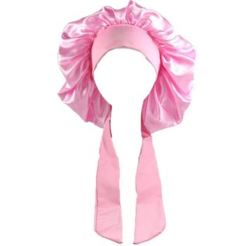 Sleeping Bonnet Hair Wrap Silk Satin Cap Women Elastic Night Hat Soft Headwear - Blue