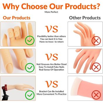 Manicure Practice Hand Mould Simulation Fake Hand Desktop Holder for Nail Art