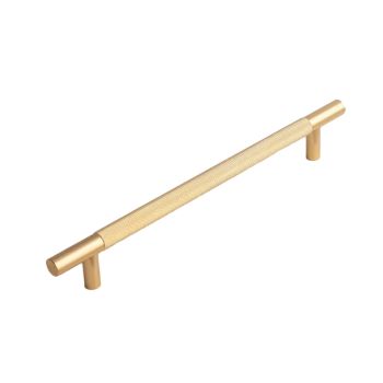 Light Luxury Cabinet Handle Full Copper Gold Straight Knurled Drawer Door Pull - 128mm