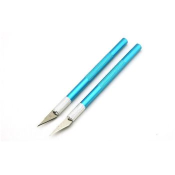 Craft Knife with 5 Blades Metal Handle Cutter Engraving Hobby Scalpel Tool - Red