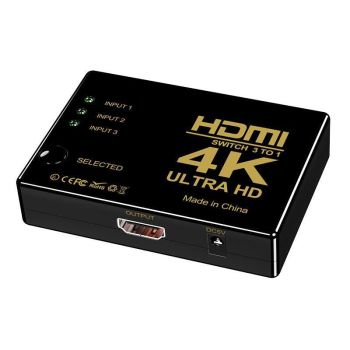 HDMI Switch Splitter 3-in-1 5-in-1 or 1-in-2 1080p 4K Manual or Remote Options - 3 in 1 Switch 1080p Manual