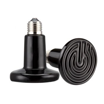 2X Ceramic Infrared Heat Lamp Bulbs for Reptiles and Terrariums - 50W-2PCS