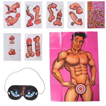 Pin Stick The Junk On The Hunk Adult Game Hens Night Party Dick Willy Bacheloret