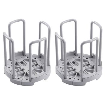 2pcs Kitchen Dish Drying Rack with Drainage Storage Cup Holder Organizer Stand - White
