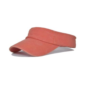 Unisex Summer Denim Sun Visor Cap Breathable Washed Running Hat UV Protection - Rose-Red