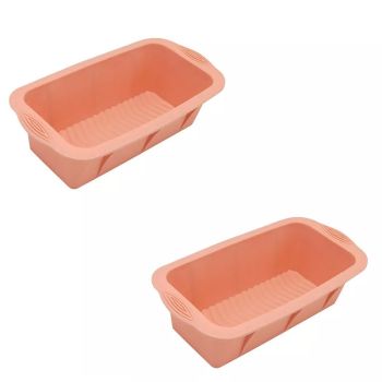 2pcs Large Capacity Ice Cube Tray Mold Rectangle Silicone Ice Grid Maker Kitchen - Grey