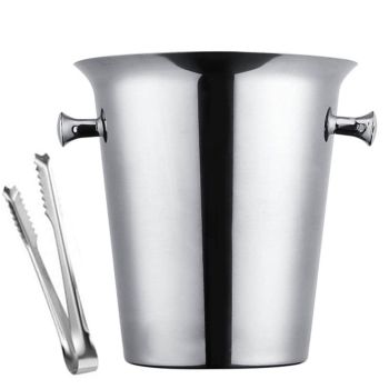 5L Stainless Steel Ice Bucket Champagne Wine Bucket Hotel Bar Ice Container - Circular Ring