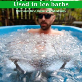 2PCS Reusable Silicone Ice Blocks Large Cube Tray for Drinks and Cocktails